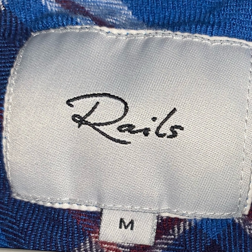 Rails Blue & Red Plaid Hunter Button Down Blouse … - image 7